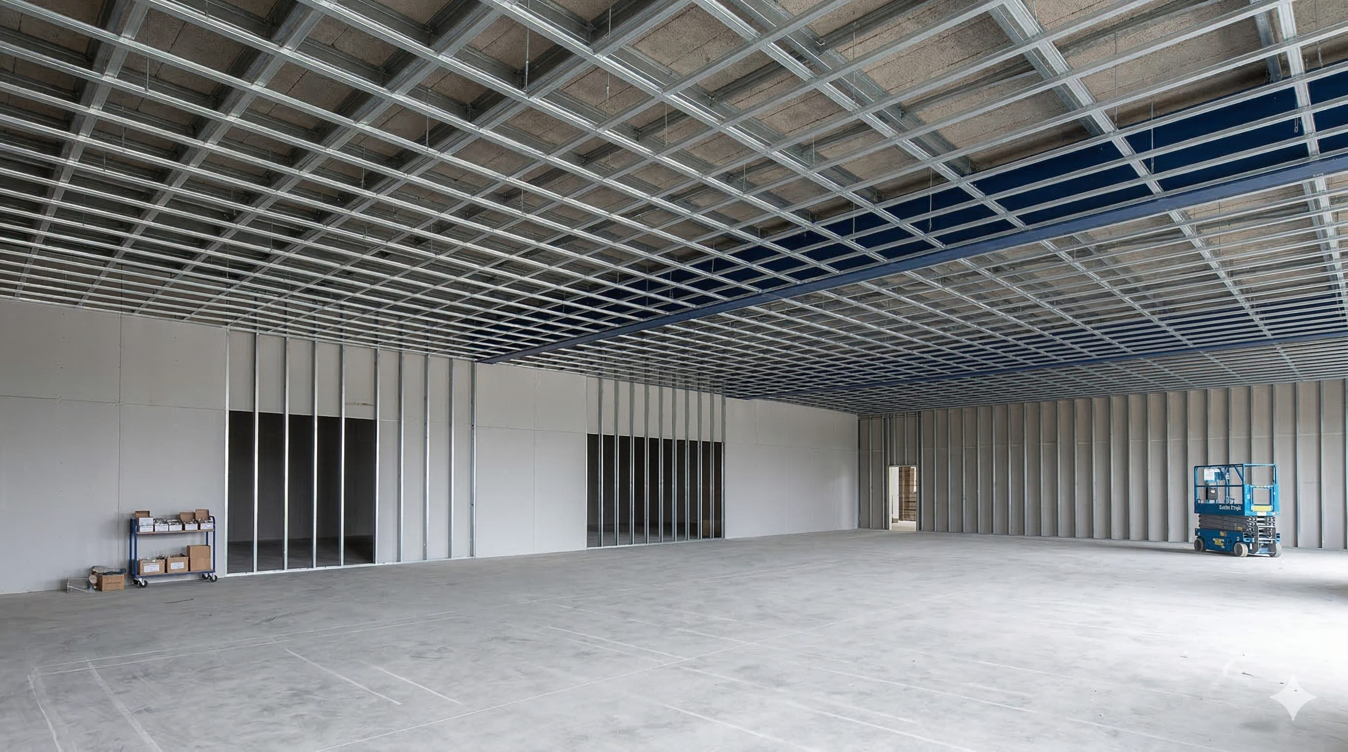 Commercial drylining and plastering project by KCL Interiors