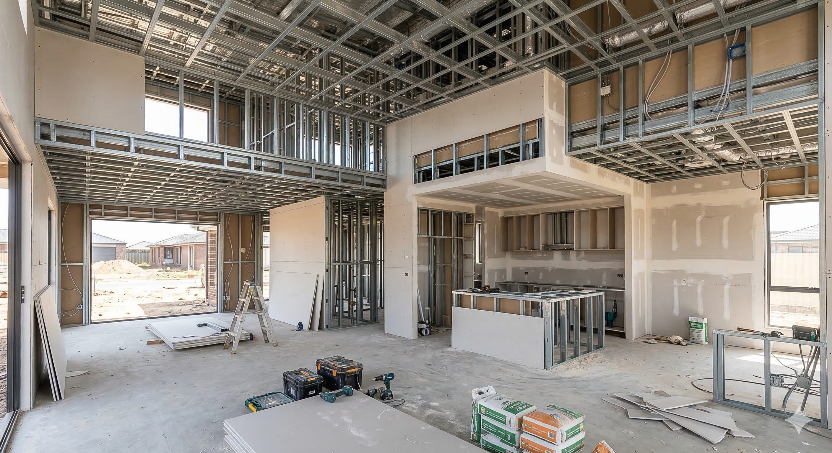 MF suspended ceiling installation by KCL Interiors, Dorset