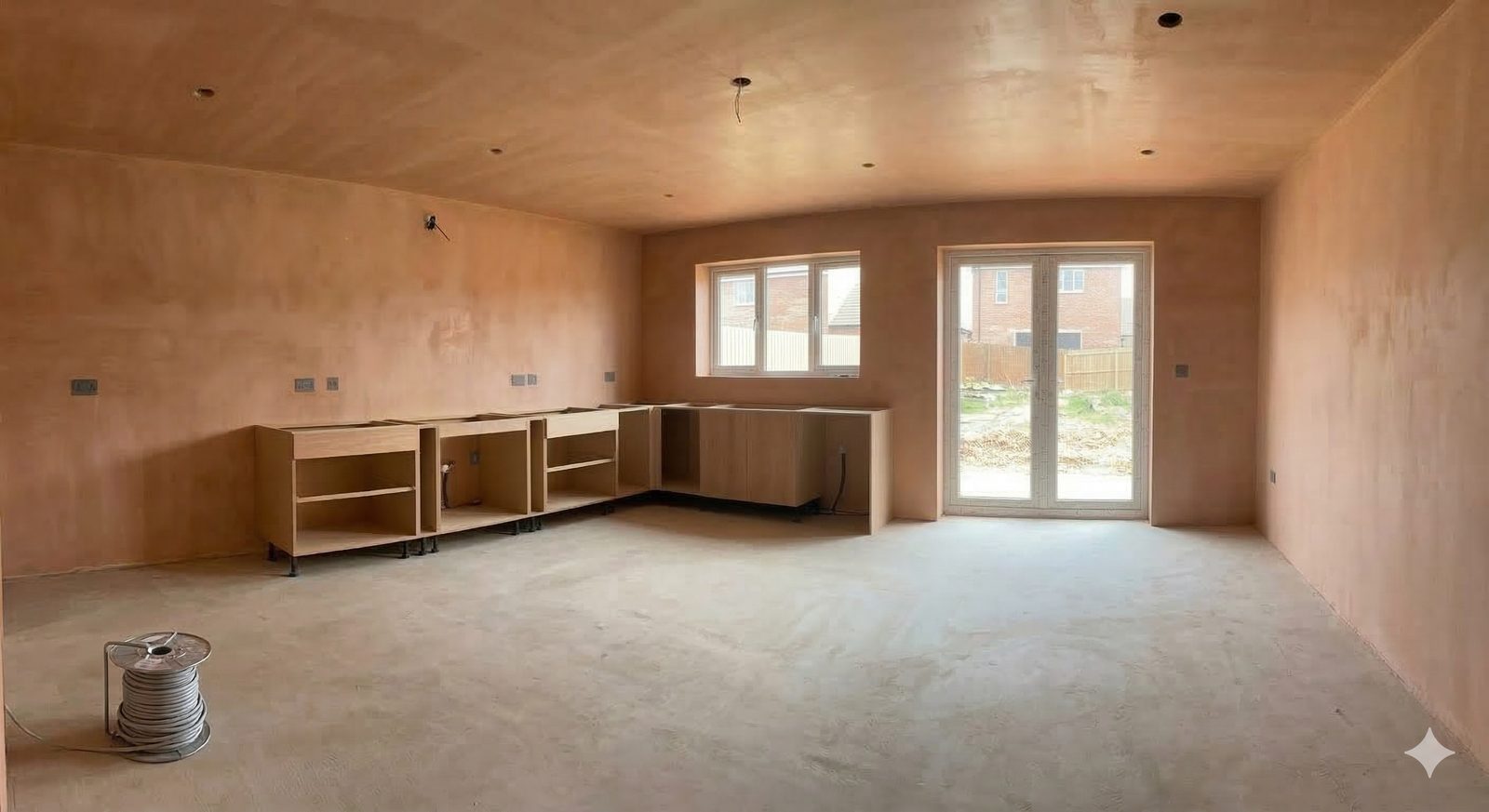 KCL Interiors plasterer delivering a clean, paint-ready finish on a residential project